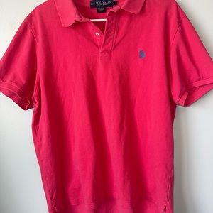 U.S. POLO ASSN. Large Mens Polo‎ Pink Shirt
